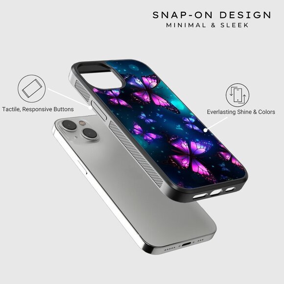 Butterfly Phone Case iPhone 16 Pro, 15 Pro, 14, Samsung Galaxy S25 Google Pixel - Picture 3 of 7